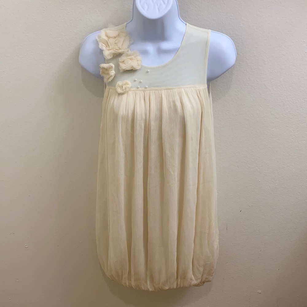 Alice + Olivia Bubble Shape Cream Mini Dress XS